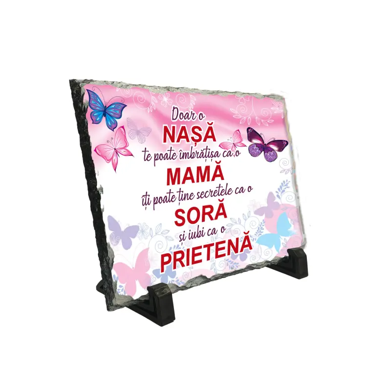 Doar o nasa te poate imbratisa ca o mama, piatra ardezie personalizata, cu mesaj model pa013